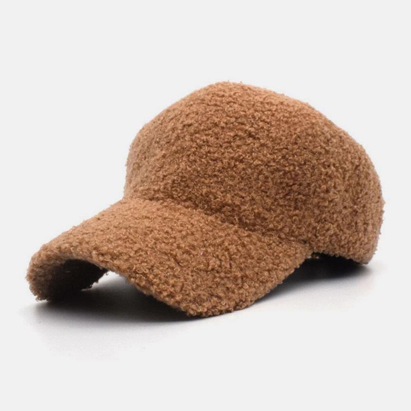 Kvinnor Lamm Hår Varm Vinter Utomhus Solskydd Casual Par Hat Baseball Hat