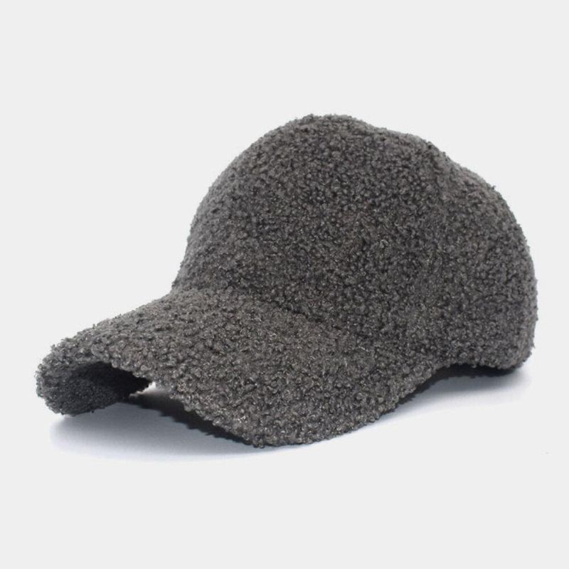 Kvinnor Lamm Hår Varm Vinter Utomhus Solskydd Casual Par Hat Baseball Hat