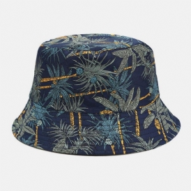 Kvinnor Och Män Bananträd Mönster Dubbelsidig Utomhus Casual Sunshade Bucket Hat