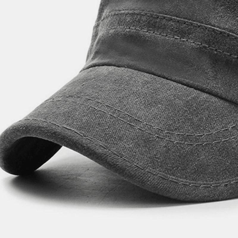 Män Bomull Letter Märkning Utomhus Solskydd Casual Militär Cap Flat Cap Peaked Cap