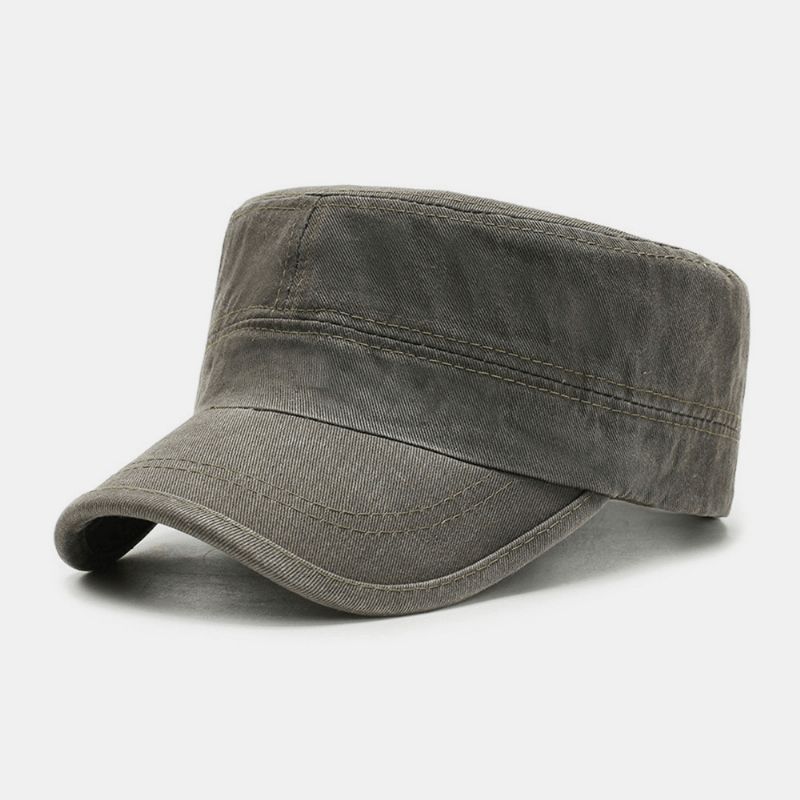 Män Bomull Letter Märkning Utomhus Solskydd Casual Militär Cap Flat Cap Peaked Cap