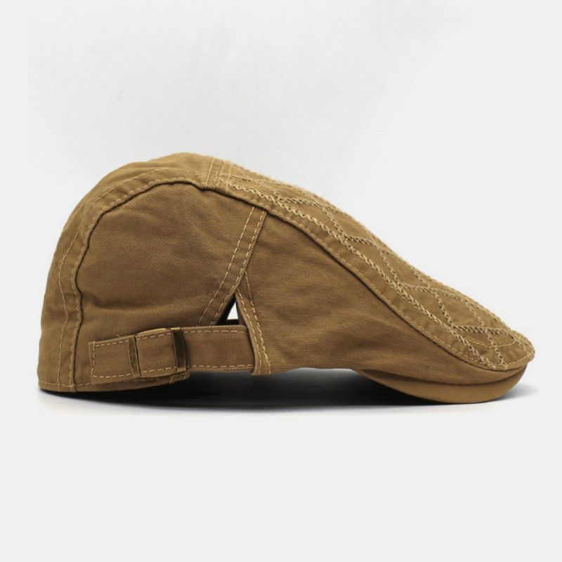 Män Broderi Basker Cap Bomull Justerbar Wild Outdoor Travel Solskyddsmedel Newsboy Cap Flat Hat