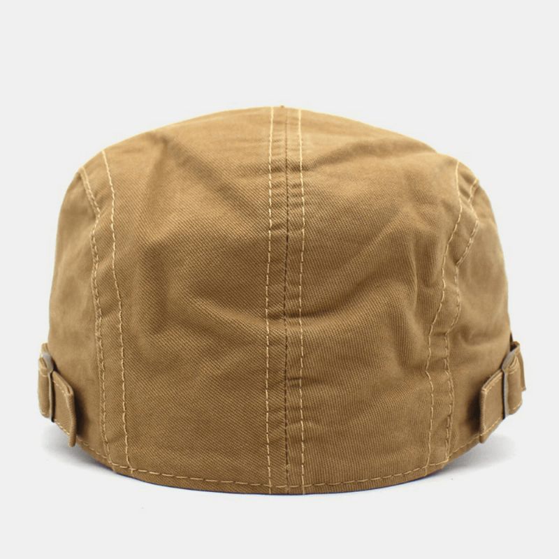 Män Broderi Basker Cap Bomull Justerbar Wild Outdoor Travel Solskyddsmedel Newsboy Cap Flat Hat