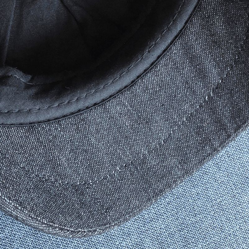 Män Denim Patchwork Baskerkeps Casual Retro Elastiskt Band Åttakantig Hatt Flat Hat Painter Newsboy Cap