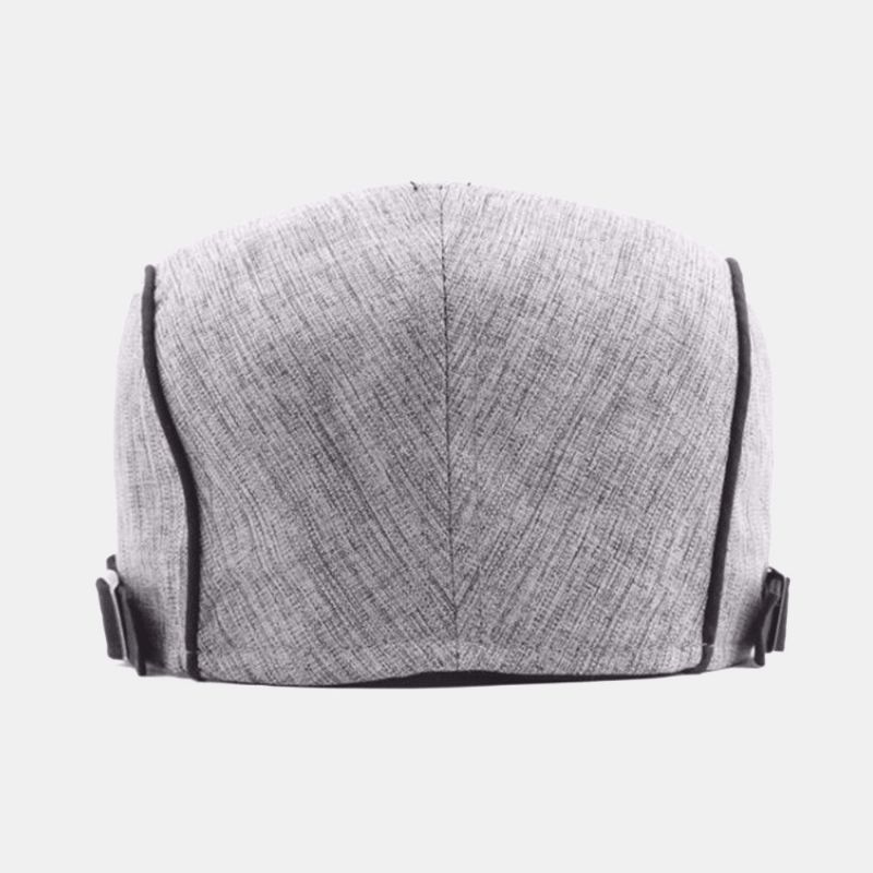 Män Pinstripe Basker Cap Bomull Linne Justerbar Brittiskt Mode Solskydd Newsboy Cap Flat Hat