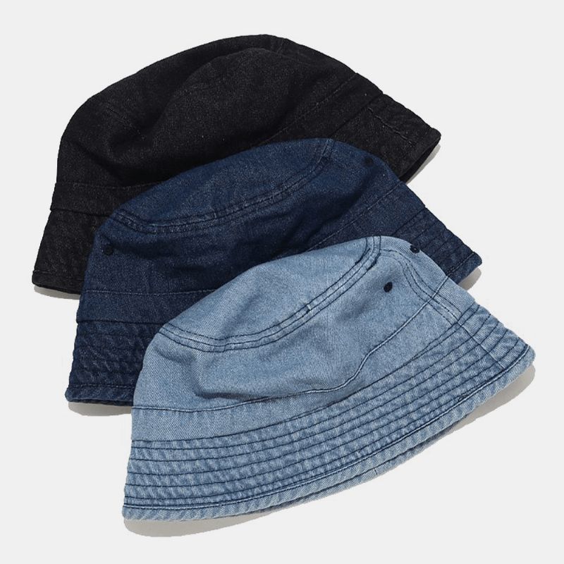 Unisex Denim Brutna Hål Gjorda-Gammaldags Utomhus Solskyddshatt