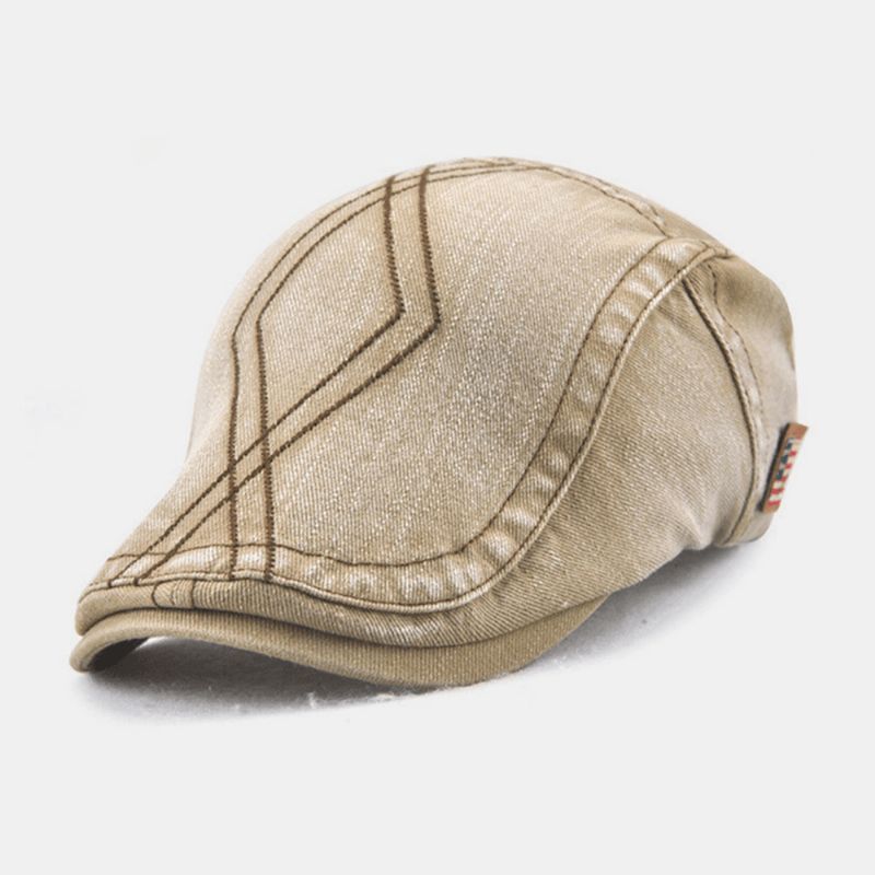 Unisex Dubbelbroderitråd Diamond Grid Ivy Keps Justerbar Casual Twill Keps Basker Keps Platt Hatt