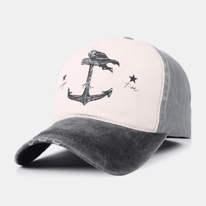 Unisex Fabrikat Gammal Piratskepp Ankarmönster Murgröna Keps Utomhus Solcreme Baseball Hattar Stretch Fit Keps