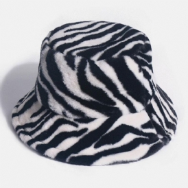 Unisex Filtzebramönster Plus Tjock Och Sammet Varm Vindtät Mjuk Bucket Hat