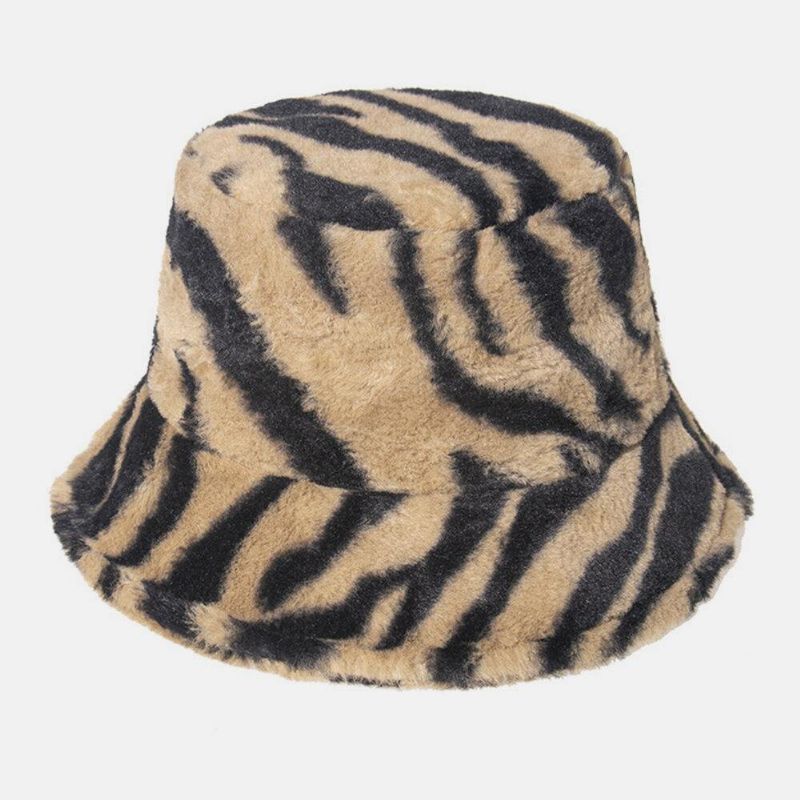 Unisex Filtzebramönster Plus Tjock Och Sammet Varm Vindtät Mjuk Bucket Hat