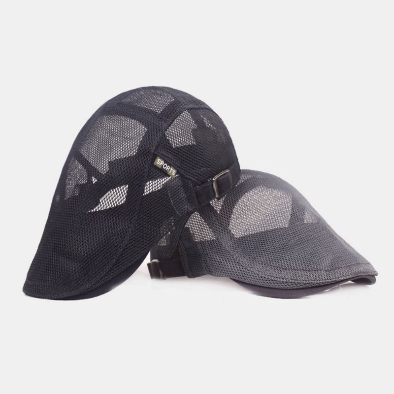 Unisex Full Mesh Basker Keps Sommar Cool Suncreen Andas Flat Cap Ivy Cap Driver Hat