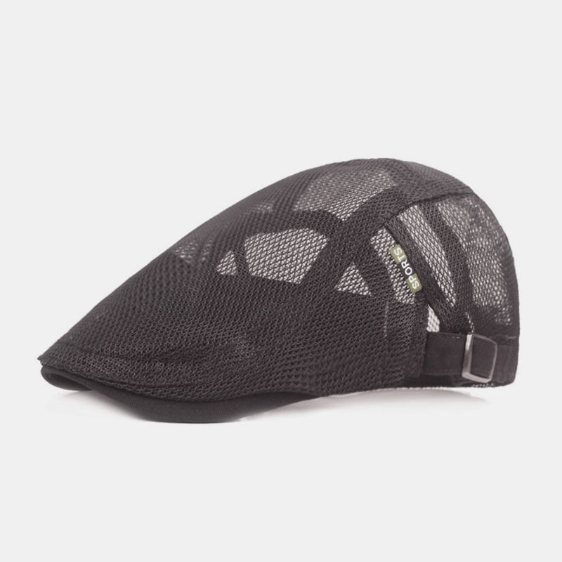 Unisex Full Mesh Basker Keps Sommar Cool Suncreen Andas Flat Cap Ivy Cap Driver Hat