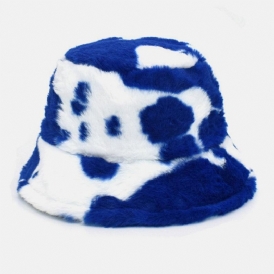 Unisex Lammhår Mjukt Varmt Casual All-Match Söt Komönster Bucket Hat