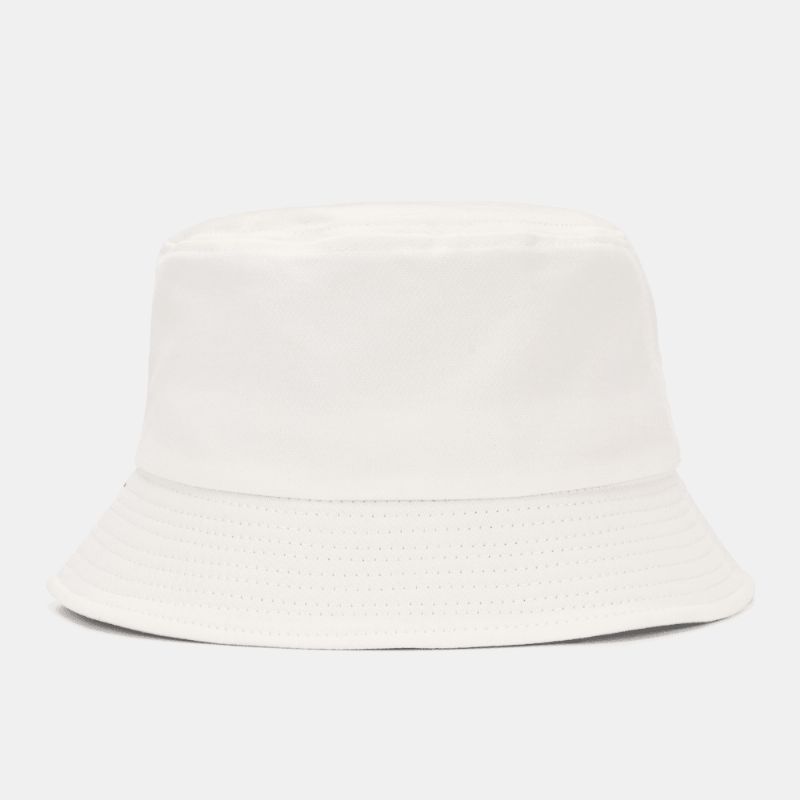 Unisex Leendemönster Patch Solhatt Med Bred Brätte All-Match Utomhus Casual Sunshade Bucket Hat