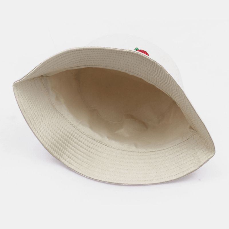 Unisex Tecknad Ros Broderi Kypert Mössa Utomhus Solkräm Solskydd Bucket Hat