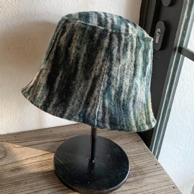 Unisex Ylle Blandad Färg Varm Vindtät Casual Personlighet Par Hatt Bucket Hatt