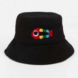 Unisex Yllebroderi Fiskben Söt Casual Par Hat Bucket Hat