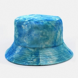 Unsiex Dubbelsidig Tie-Dye Manchester Och Bomull Varm Mjuk Utomhus Casual All-Match Bucket Hat