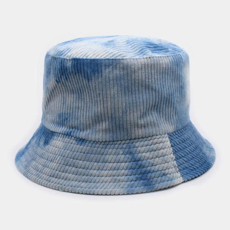 Unsiex Dubbelsidig Tie-Dye Manchester Och Bomull Varm Mjuk Utomhus Casual All-Match Bucket Hat