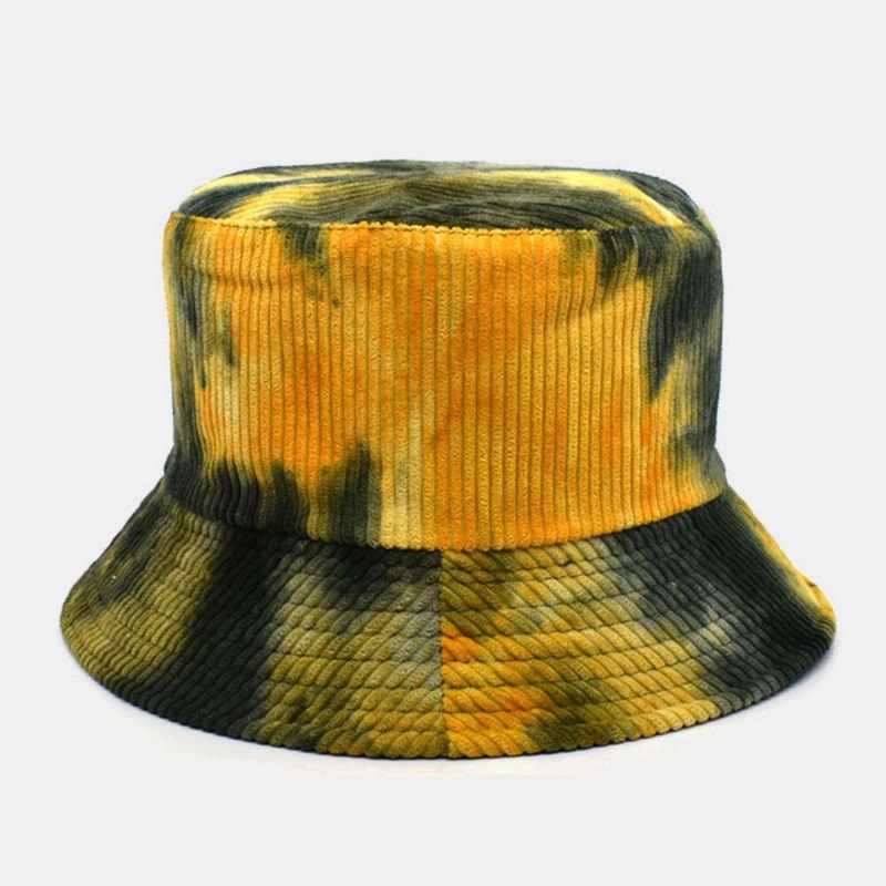 Unsiex Dubbelsidig Tie-Dye Manchester Och Bomull Varm Mjuk Utomhus Casual All-Match Bucket Hat