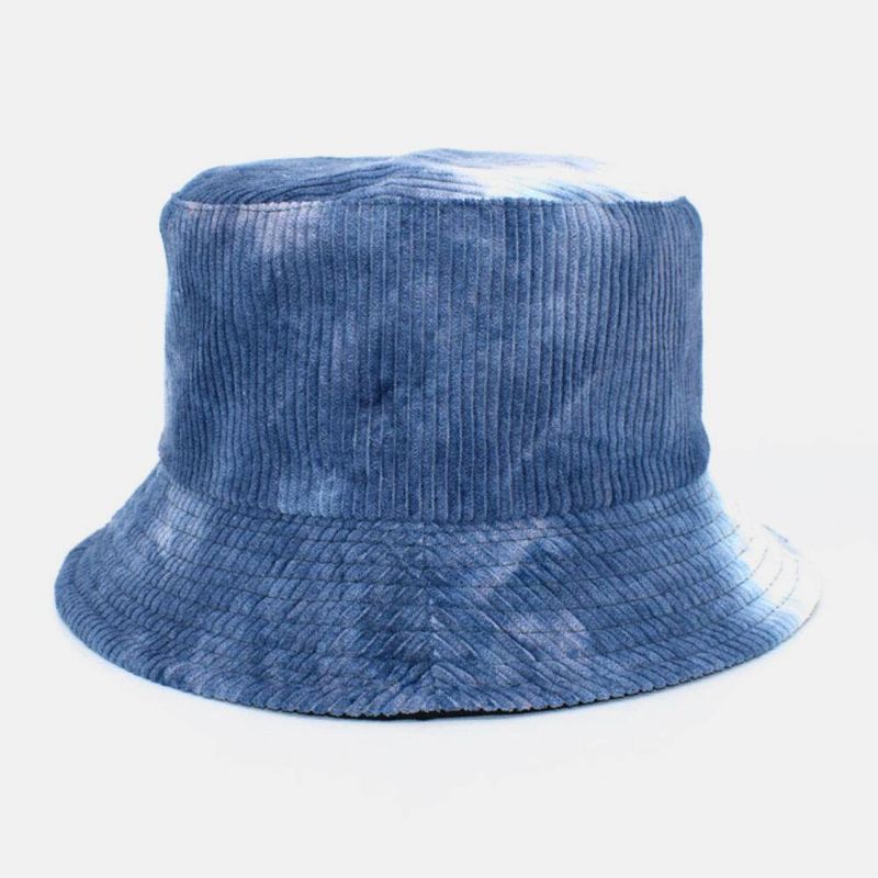 Unsiex Dubbelsidig Tie-Dye Manchester Och Bomull Varm Mjuk Utomhus Casual All-Match Bucket Hat