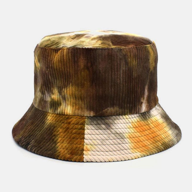 Unsiex Dubbelsidig Tie-Dye Manchester Och Bomull Varm Mjuk Utomhus Casual All-Match Bucket Hat