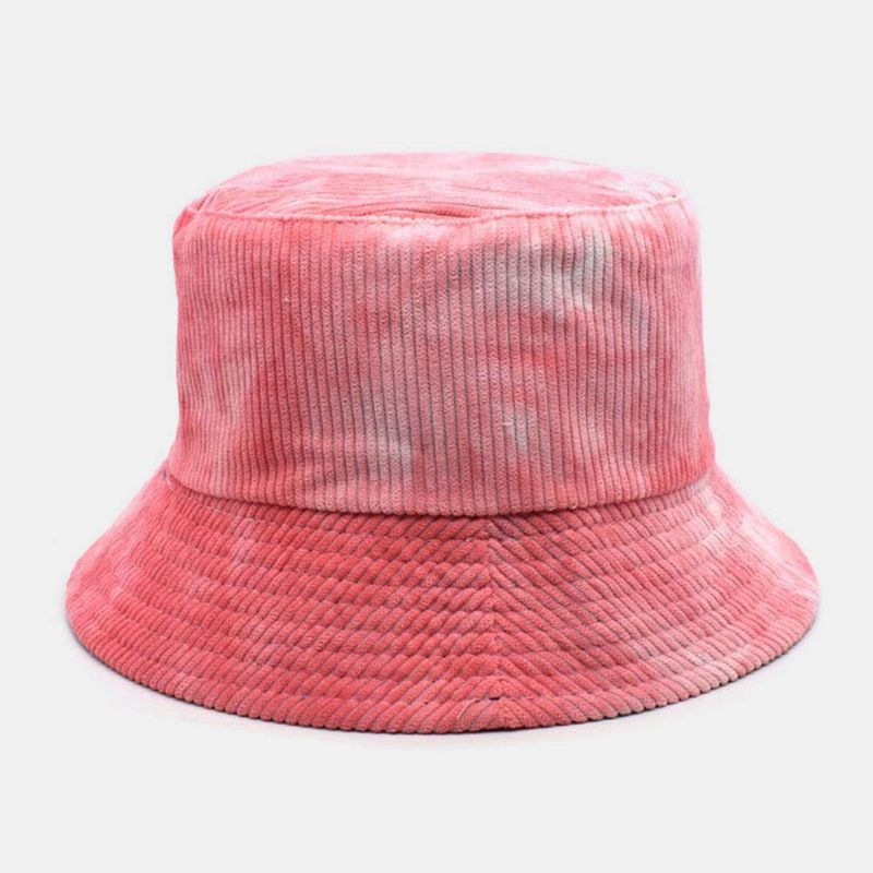 Unsiex Dubbelsidig Tie-Dye Manchester Och Bomull Varm Mjuk Utomhus Casual All-Match Bucket Hat