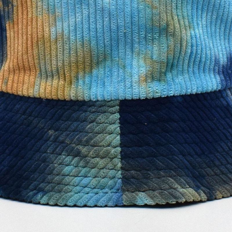 Unsiex Dubbelsidig Tie-Dye Manchester Och Bomull Varm Mjuk Utomhus Casual All-Match Bucket Hat