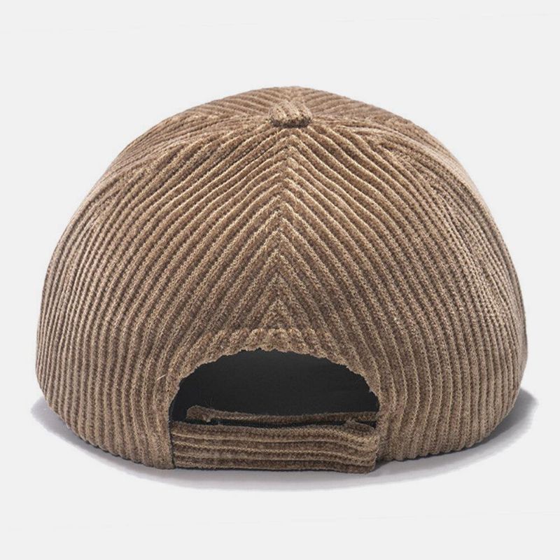 Womne Corduroy Warm M Badge Solskydd All-Match Casual Baseball Hat