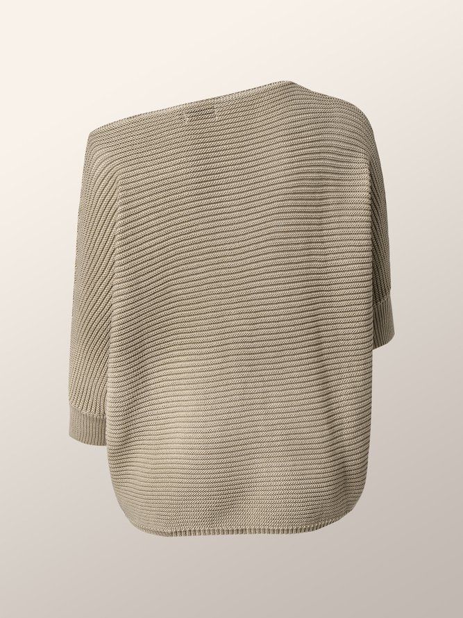 Urban Plain Loss Half Sleeve Daily Sweater