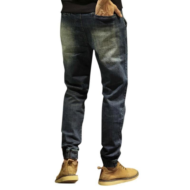 Casual Dragsko Ripped Washed Harem Jeans För Män