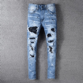 Herr Jeans Med Patch Med Morrhår