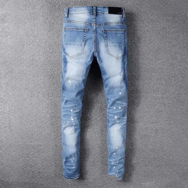 Herr Jeans Med Patch Med Morrhår