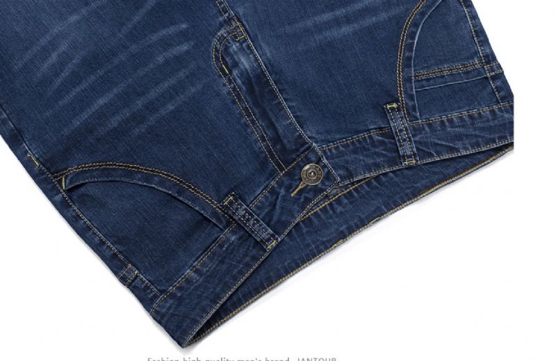 High Elastic Jeans Mäns Tunn Elastic Fritid