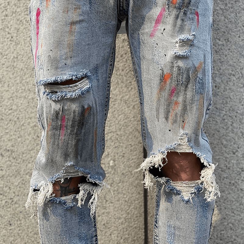 High Street Splash Ink Paint Rendering Rippade Jeans