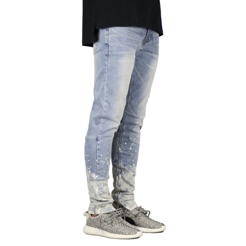 Jeans För Män Gradient Färg Mode Stor Storlek Blå Jeans För Män