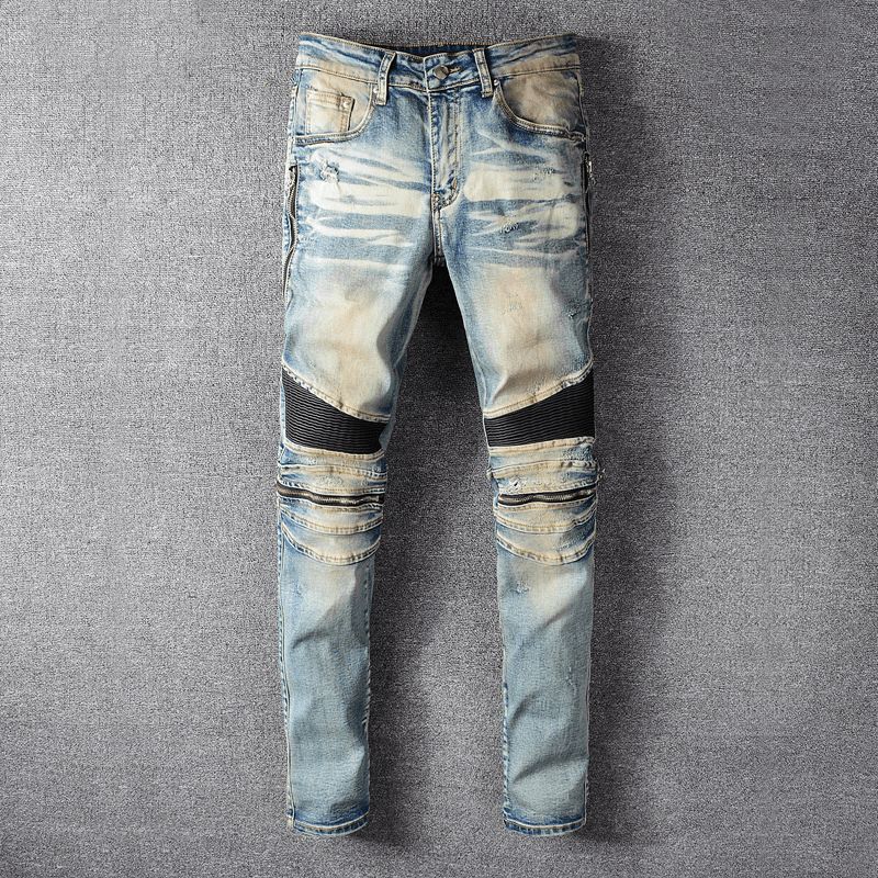 Slim-Fit Jeans Med Knästickningar