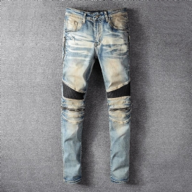 Slim-Fit Jeans Med Knästickningar