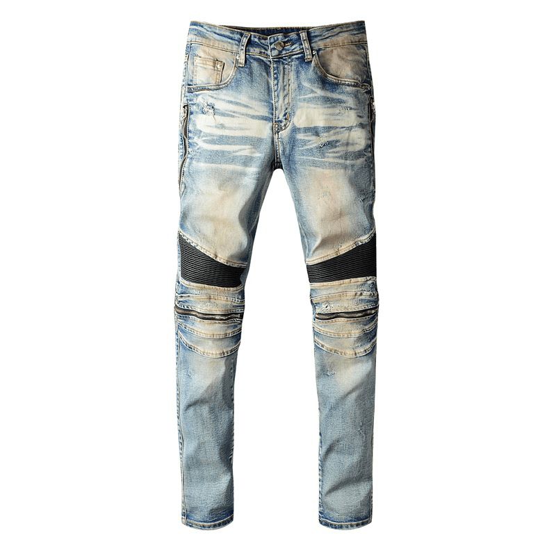 Slim-Fit Jeans Med Knästickningar