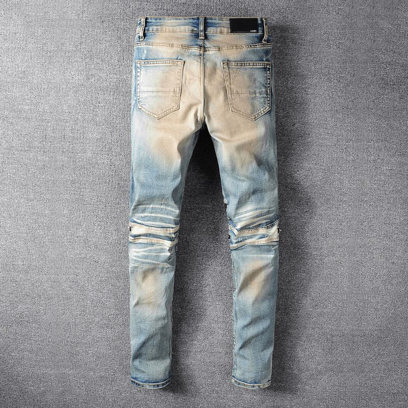 Slim-Fit Jeans Med Knästickningar