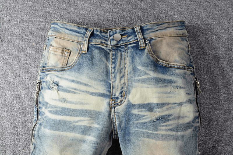 Slim-Fit Jeans Med Knästickningar