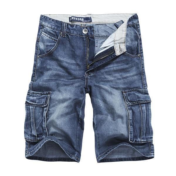 Sommar Mäns Stora Fickor Jeans Loose Street Skateboard Jeans Shorts