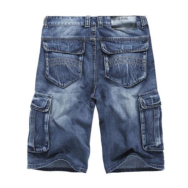 Sommar Mäns Stora Fickor Jeans Loose Street Skateboard Jeans Shorts