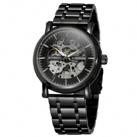 Alloy Automatic Mechanical Watch Full Steel Mode Hollow Business Herr Watch