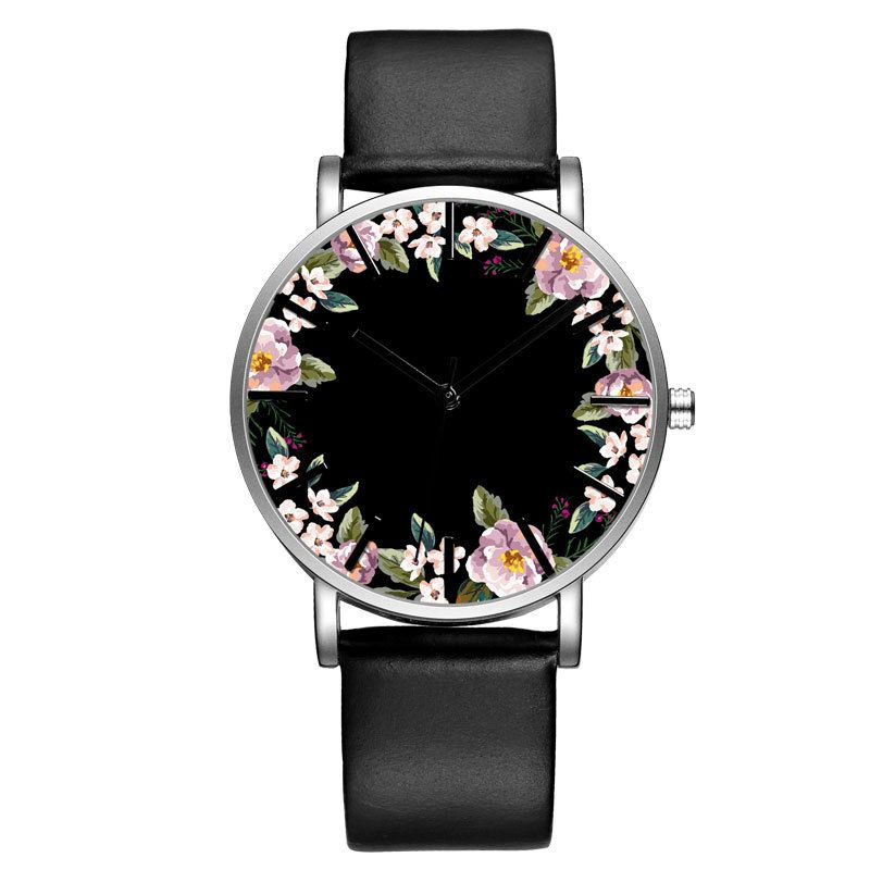 Baosaili B-9014 Unisex-Armbandsklocka Flower Picture Dial Display Kvartsur