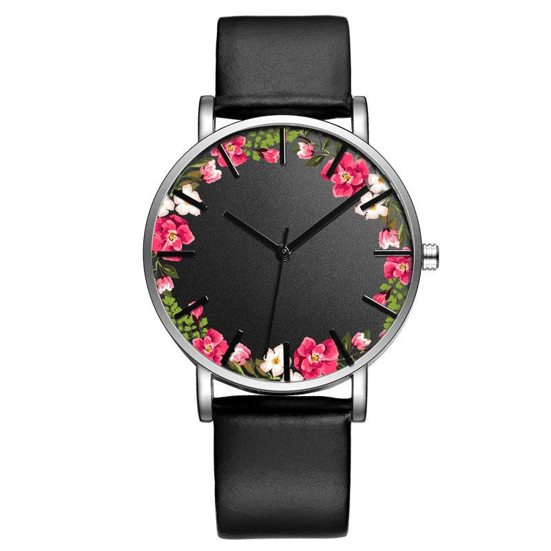 Baosaili B-9014 Unisex-Armbandsklocka Flower Picture Dial Display Kvartsur