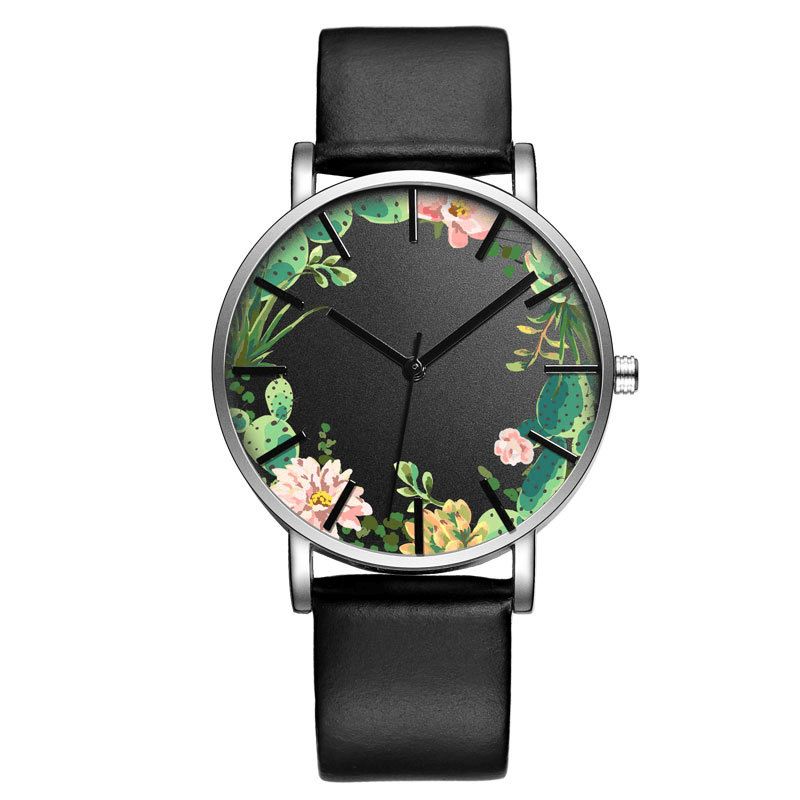 Baosaili B-9014 Unisex-Armbandsklocka Flower Picture Dial Display Kvartsur