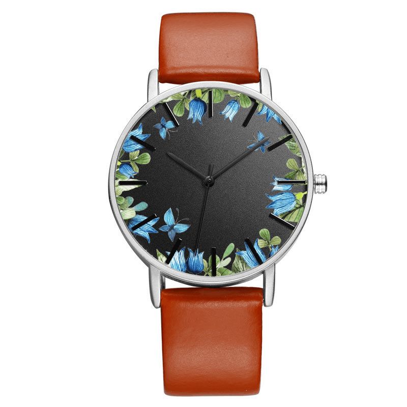 Baosaili B-9014 Unisex-Armbandsklocka Flower Picture Dial Display Kvartsur