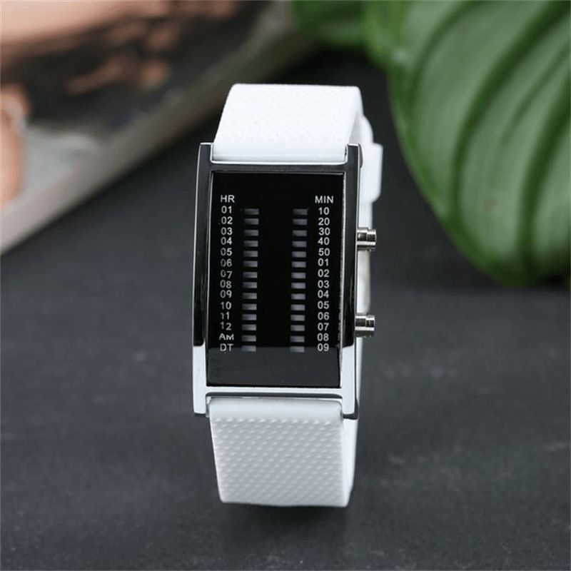 Binär Led Display Herr Business Watch Double Row Light Calendar Digital Watch