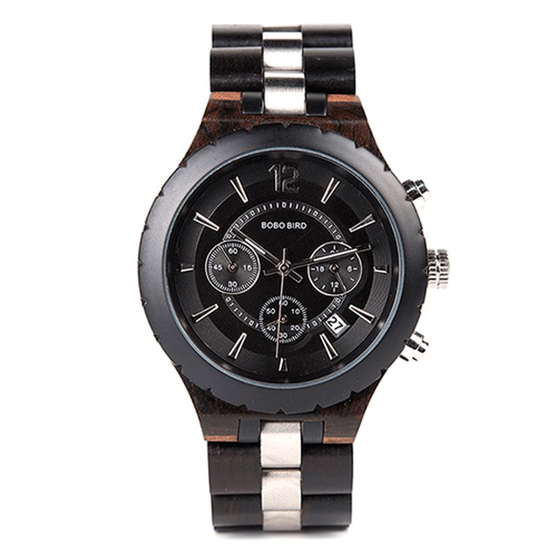 Bobo Bird R22 Ultra Thin Chronograph Herrarmbandsur Trä Creative Kvartsur